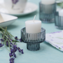 Świecznik szklany TeaLight Gray 5cm RAVI